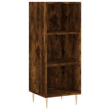 Vidaxl Komoda dimljeni hrast 34,5x32,5x90 cm inženirski les