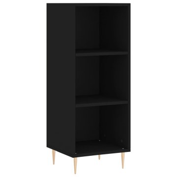 Vidaxl Komoda črna 34,5x32,5x90 cm inženirski les