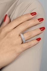 Brilio Silver Bleščeč srebrn prstan s prozornimi cirkoni RI067W (Obseg 52 mm)