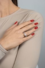 Brilio Silver Eleganten srebrn prstan z biseri in cirkoni RI068W (Obseg 58 mm)