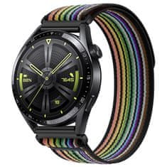 BStrap Velcro Nylon pašček za Samsung Galaxy Watch 3 41mm, black rainbow