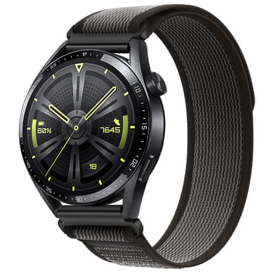 BStrap Velcro Nylon pašček za Samsung Galaxy Watch Active 2 40/44mm, black gray