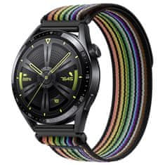 BStrap Velcro Nylon pašček za Garmin Vivoactive 3, black rainbow