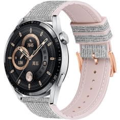 BStrap Glitter pašček za Huawei Watch GT3 42mm, silver