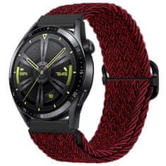BStrap Braid Nylon pašček za Garmin Venu 2, red black