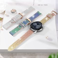 BStrap Glitter pašček za Huawei Watch GT3 42mm, silver