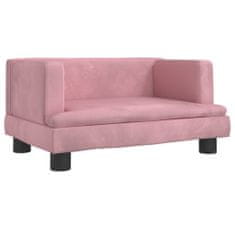 Vidaxl Otroški kavč roza 60x40x30 cm žamet