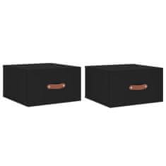 Vidaxl Stenska nočna omarica 2 kosa črna 35x35x20 cm