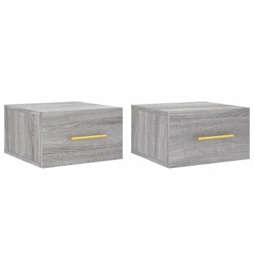 Vidaxl Stenska nočna omarica 2 kosa siva sonoma 35x35x20 cm
