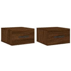 Vidaxl Stenska nočna omarica 2 kosa rjavi hrast 35x35x20 cm