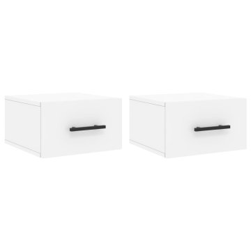 Vidaxl Stenska nočna omarica 2 kosa bela 35x35x20 cm