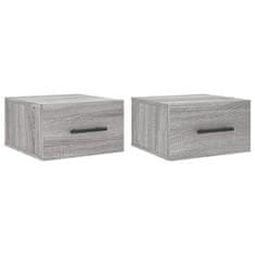 Vidaxl Stenska nočna omarica 2 kosa siva sonoma 35x35x20 cm