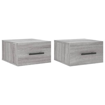 Vidaxl Stenska nočna omarica 2 kosa siva sonoma 35x35x20 cm