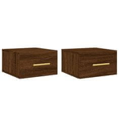 Vidaxl Stenska nočna omarica 2 kosa rjavi hrast 35x35x20 cm