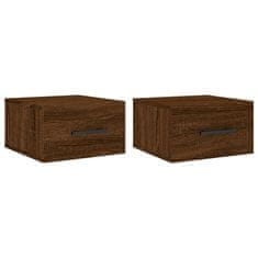 Vidaxl Stenska nočna omarica 2 kosa rjavi hrast 35x35x20 cm