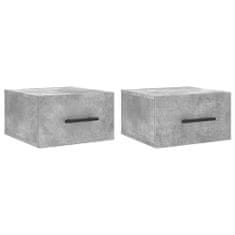 Greatstore Stenska nočna omarica 2 kosa betonsko siva 35x35x20 cm