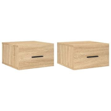 Vidaxl Stenska nočna omarica 2 kosa sonoma hrast 35x35x20 cm