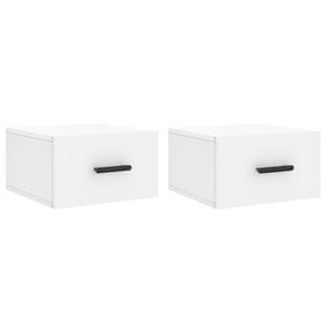 Vidaxl Stenska nočna omarica 2 kosa bela 35x35x20 cm
