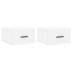 Vidaxl Stenska nočna omarica 2 kosa bela 35x35x20 cm