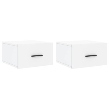 Vidaxl Stenska nočna omarica 2 kosa bela 35x35x20 cm