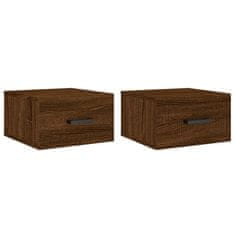Vidaxl Stenska nočna omarica 2 kosa rjavi hrast 35x35x20 cm
