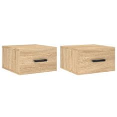 Vidaxl Stenska nočna omarica 2 kosa sonoma hrast 35x35x20 cm