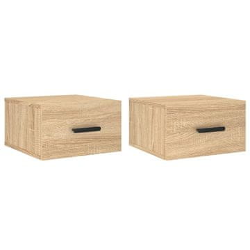 Vidaxl Stenska nočna omarica 2 kosa sonoma hrast 35x35x20 cm