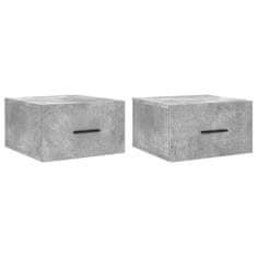 Vidaxl Stenska nočna omarica 2 kosa betonsko siva 35x35x20 cm