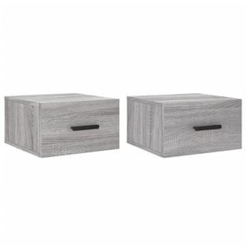 Vidaxl Stenska nočna omarica 2 kosa siva sonoma 35x35x20 cm