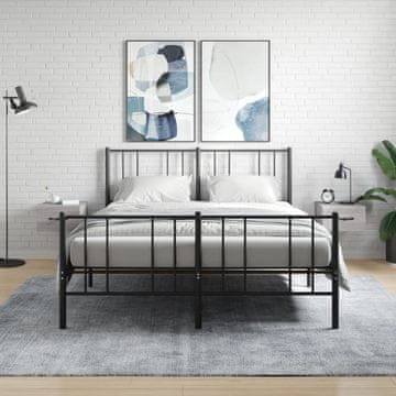 Vidaxl vidaXL Stenske nočne omarice, komplet 2 kosov, siva sonoma hrastova barva, 35x35x20 cm