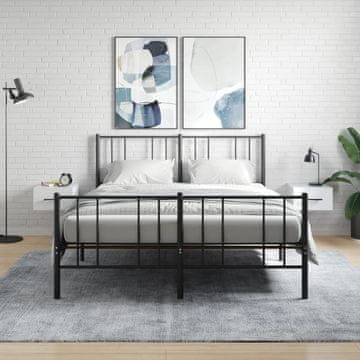 Vidaxl vidaXL Stenske nočne omarice, komplet 2 kosov, bele, 35x35x20 cm