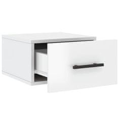 Vidaxl Stenske nočne omarice 2 kosa visok sijaj bele 35x35x20 cm