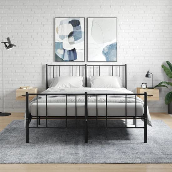 shumee Stenska nočna omarica 2 kosa sonoma hrast 35x35x20 cm