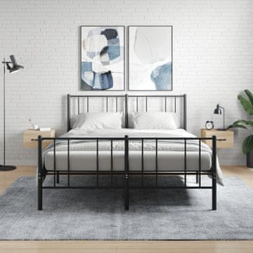 Vidaxl vidaXL Stenske nočne omarice, komplet 2 kosov, hrast sonoma, 35x35x20 cm