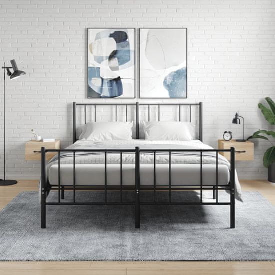Vidaxl Stenska nočna omarica 2 kosa sonoma hrast 35x35x20 cm