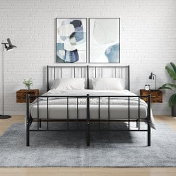 Vidaxl vidaXL Stenske nočne omarice, komplet 2 kosov, dimljen hrast, 35x35x20 cm