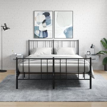 Vidaxl vidaXL Stenske nočne omarice, komplet 2 kosov, betonsko siva, 35x35x20 cm