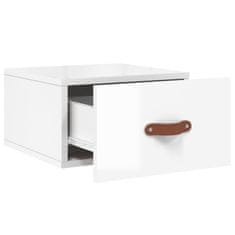 Vidaxl Stenske nočne omarice 2 kosa visok sijaj bele 35x35x20 cm