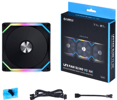 Lian Li Uni Fan SL140 V2 ventilator za ohišje, RGB, PWM, 140mm, črn (UF-SL140V2-1B)