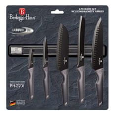 Berlingerhaus Komplet nožev z neprebojno plastjo 6 kosov ECarbon Pro Edition z magnetnim držalom BH-2701