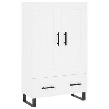 Vidaxl Visoka omara bela 69,5x31x115 inženirski les
