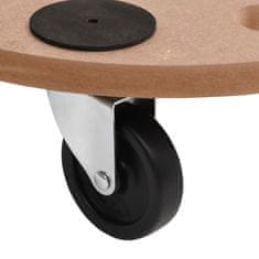 Vidaxl vidaXL Vozički s platformo, 2 kosa, okrogli, material na osnovi lesa