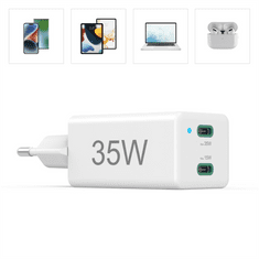 Hama hitri polnilnik USB, 2x USB-C PD/QC, 35 W
