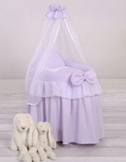 Voziček za lutke - košara za lutke z baldahinom - vijolična