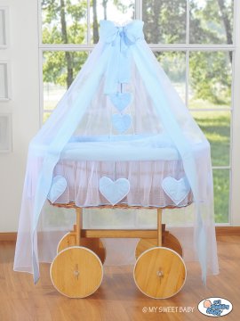Greatstore Košara Moses z baldahinom Deluxe - Amelie blue