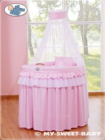 Greatstore Mojzesova košara s streho - Little Prince/Princess pink