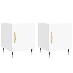 Vidaxl Nočna omarica 2 kosa bela 40x40x50 cm inženirski les