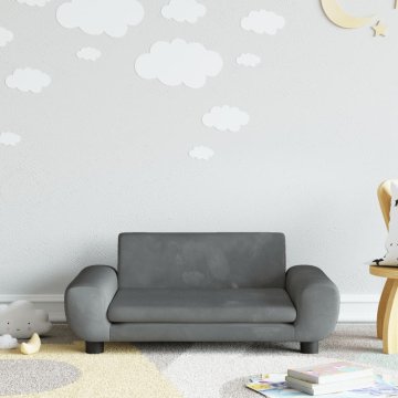 Vidaxl vidaXL Otroški kavč temno siv 70x45x33 cm žamet