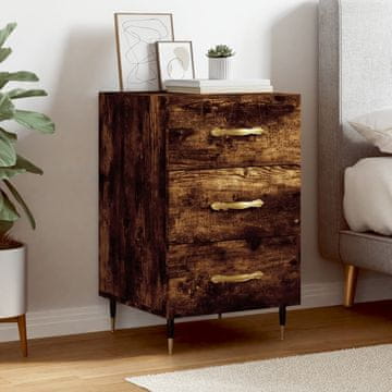 Vidaxl vidaXL Nočna omarica dimljen hrast 40x40x66 cm