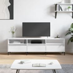 Vidaxl TV omarica visok sijaj bela 150x30x44,5 cm inženirski les